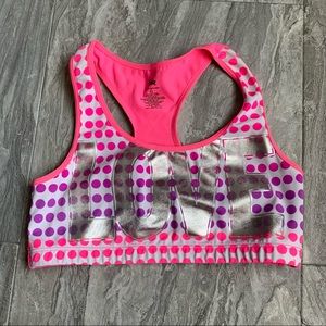 Justice Youth Racerback Sports Bra “Love” 🌸 Size 32 (Youth 14)